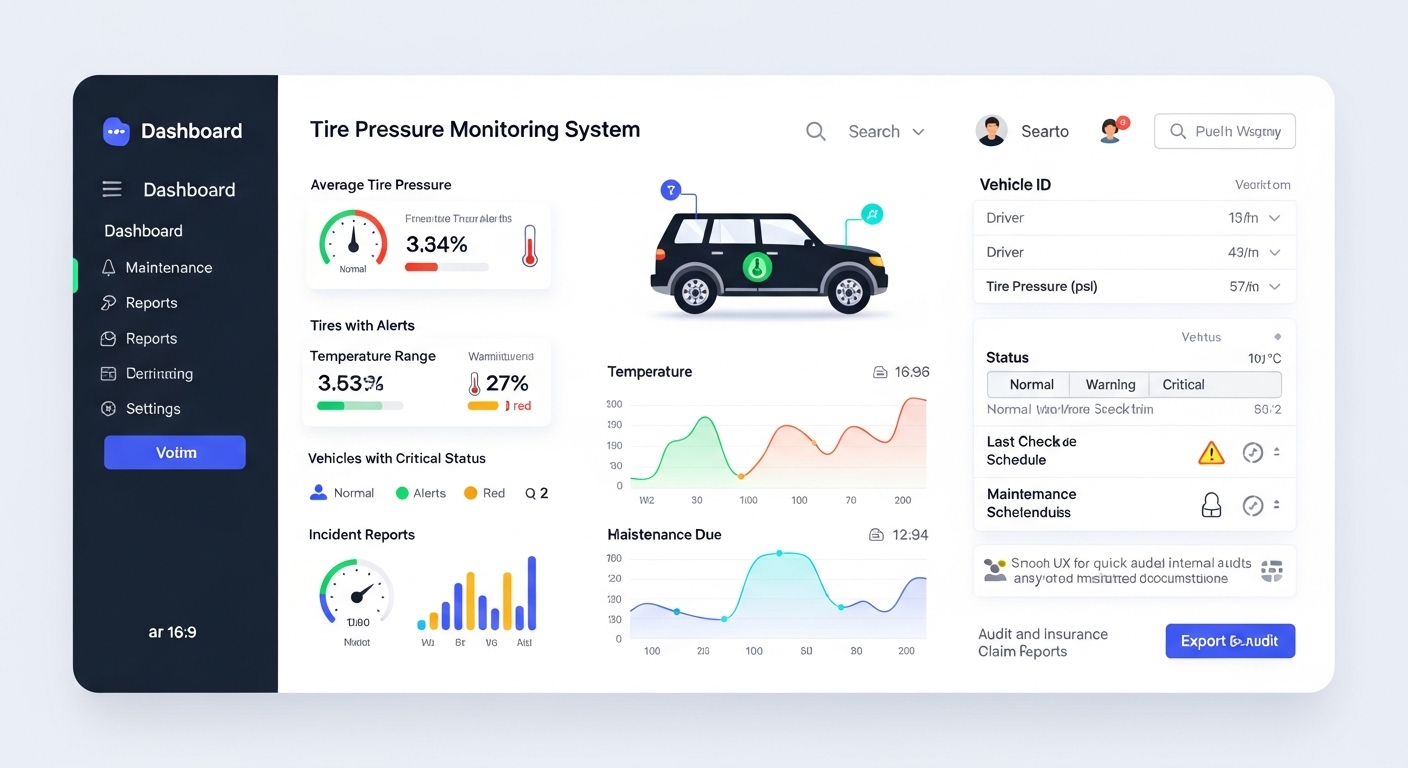 Dokumentasi tekanan ban untuk pemeliharaan dan klaim